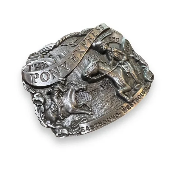 Vintage Dart Pony Express Collector’s Edition Pewter Belt Buckle - Picture 4 of 12